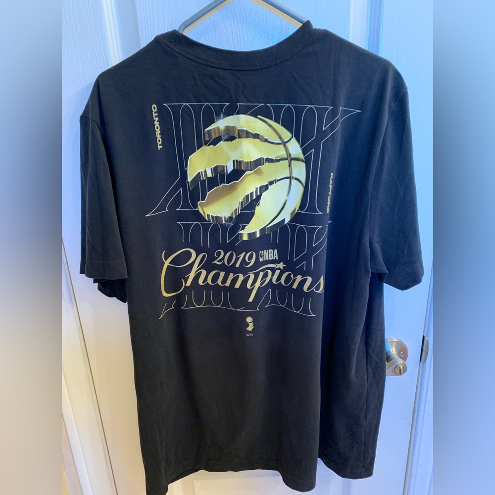 Toronto Raptors 2019 Championship Nike Black and Gold Short Sleeve Tee